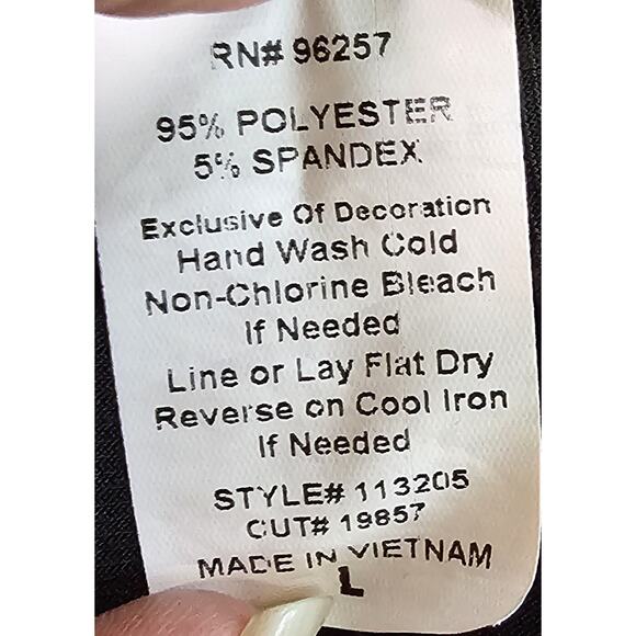 PerSeption Concept Black Blouse Cutout Sleeves Sz L - Picture 9 of 9